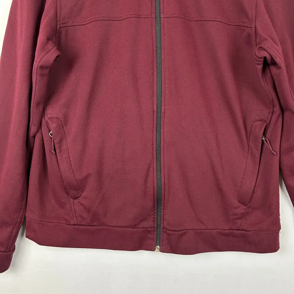 The North Face Cinder 100 Burgandy Full Zip Fleece Sweater Jacket Mens Size M